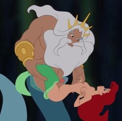 ariel big_penis breasts dirtydisneybitches disney disney_princess father_and_daughter female incest king_triton male nipples penis small_breasts tagme the_little_mermaid thin_waist wide_hips