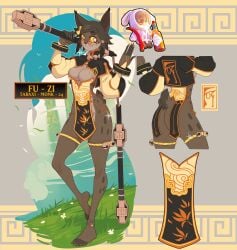 ass boob_window breasts dungeons_and_dragons female fu-zi_(ishton) fully_clothed ishton skimpy_clothes tabaxi tagme