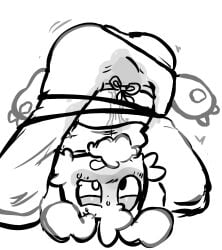 dandy's_world dandys_world drawstring furry goob_(dandy's_world) male male_only peeing peeing_self solo_male sweating ticklesyourfeet tied_up upside-down urine wetting