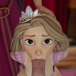 1boy 1girls 3d 3d_animation adult_and_teenager age_difference animated big_penis blonde_hair blowjob collaborative_fellatio cute deep_blowjob deepthroat disney eye_contact female green_eyes hands-free hantzgruber innocent light-skinned_female long_hair mother_gothel oral petite pov princess rapunzel rapunzel_(tangled) royalty saliva saliva_drip skinny slim tagme tangled teenager throat_bulge very_long_hair video