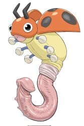 bug censored censored_penis cock dick genitals hyper_penis insects ledyba male mosaic_censoring namu_ami_dotsukimawasu open_mouth penis pokemon pokemon_gsc pokemon_only shitpost simple_background what_the_fuck white_background