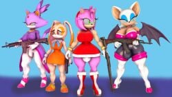 3d 3d_(artwork) 4futas amy_rose animal_ears anthro bat bat_wings big_breasts big_bulge blaze_the_cat bodysuit boots breasts brown_eyes bulge bulge_through_clothing bulge_under_clothes cat_ears cat_tail clothed clothing cream_the_rabbit digital_media_(artwork) dress elbow_gloves eyeshadow feline fur furry futa_only futanari gloves green_eyes gun hedgehog hedgehog_ears high_heel_boots high_heels huge_breasts large_breasts lipstick long_ears looking_at_another looking_back_at_viewer mad makeup medium_ass medium_breasts medium_hips mobian mobian_(species) mobian_bat mobian_cat mobian_hedgehog mobian_rabbit outfit panties pants pink_body pink_fur pink_hair purple_fur purple_hair purple_skin rabbit rabbit_ears reference rouge_the_bat sad sega self_upload senna_source sfm sfw shoes simple_background sonic_(series) sonic_advance_2 sonic_adventure_2 sonic_rush sonic_the_hedgehog_(series) source_filmmaker tail tan_body tan_skin thick_ass thick_hips thick_thighs vest weapon wings yellow_eyes