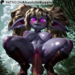 1boy 1girls absolutebussin ai_generated animated blonde_hair blush breasts breasts_apart cloud day dildo_riding english_text explicit female female_masturbation furry furry_female league_of_legends long_hair looking_down masturbation moistcavitymap navel nipples nude object_insertion open_mouth outdoors poppy purple_eyes pussy sex_toy shiny shortstack solo spread_legs squatting sweat tagme tree uncensored vaginal_object_insertion vaginal_penetration video yordle
