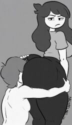 1girls 1other 2024 3rd_party_edit ai_animation ai_generated ambiguous_gender animated annoyed anon archipelago artist_name ass_focus ass_grab ass_worship back_view bangs big_ass big_breasts black_and_white breasts bubble_ass bubble_butt busty clothed clothed_female clothing curvaceous curvy deep_skin duo face_in_ass female female/ambiguous frown fully_clothed greyscale hair hi_res hourglass_figure huge_ass human jaiden_animations jaidens_mom large_breasts legs_together long_hair looking_back mature_female milf monochrome simple_background solxam123 standing thick_thighs thigh_grab thighs voluptuous wide_hips youtube youtuber