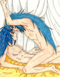 blue_hair cassandra-de-piscis gemini_kanon gemini_saga saint_seiya