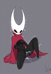 hollow_knight hollow_knight:_silksong hollow_knight_(franchise) team_cherry bug bug_girl spider spider_girl hornet_(hollow_knight) breasts pussy horns 1girl black_body solo solo_female masturbation masturbating fingering_self squirting squirt blushing blushing_female blush orgasm female_orgasm squirting_orgasm blue_pussy shaking shaking_orgasm