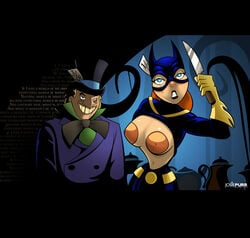 1girls barbara_gordon batgirl batman:_the_animated_series batman_(series) breasts dc dc_comics dcau female huge_areolae human hypnosis jervis_tetch josiepurr mad_hatter_(dc) male medium_breasts mind_control straight_hair topless