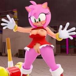 amy rose from sega by twintails3d