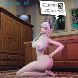 1girls ass barefoot big_ass big_breasts big_butt completely_nude completely_nude_female dialog dialogue dialogue_box feet female female_only fist fortnite full_body gentlecat grinning hand_on_ass hand_on_butt hand_on_hip kneeling lexa_(fortnite) looking_at_viewer naked naked_female nude nude_female princess_lexa_(fortnite) propaganda self_upload solo solo_female