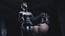 1futa 1girls 3d 3d_(artwork) ass atomic_heart blender bondage chair female female_robot futanari gynoid high_boots high_heels human_furniture hv54rdsl legs_tied legs_up nier:_automata pussy right_(atomic_heart) robot_girl sexbot the_twins_(atomic_heart) thick_thighs yorha_2b