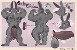 abs anthro armpit_hair armpits back_muscles backsack balls big_butt big_muscles big_pecs carter_calaban_(kingrondeau) character_sheet cock_ring color demon erection expressions flaccid flexing foreskin fur furry horns huge_balls huge_cock hyper hyper_balls hyper_penis incubus lagomorph male male_only mammal muscles muscular muscular_anthro muscular_arms muscular_back muscular_male muscular_thighs pecs pectorals penis perineum pubic_tuft rabbit reference_sheet solo solo_focus spots_(marking) tail thick_penis thick_thighs tilionmaia tongue_out veiny_penis