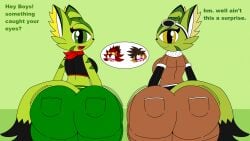 anthro blush carol_tea corazon_tea dialogue english_text feline female female_protagonist freedom_planet freedom_planet_2 looking_at_another looking_at_partner looking_back looking_back_at_partner male mike437 oc sisters video_games wildcat