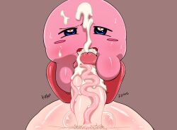 2boys after_fellatio after_oral commission commission_art commissioner_upload cumshot cumshot_in_mouth cumshot_on_face facial gay heart-shaped_pupils human_on_male human_on_waddling_head kirby kirby_(series) mouth_full_of_cum neyfufu open_mouth pink_body pubic_hair pubic_hair_in_mouth size_difference standing_on_tip_toes sweat thick_cum veiny_penis waddling_head yaoi