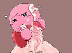 2boys after_fellatio after_oral commission commission_art commissioner_upload cumshot cumshot_in_mouth cumshot_on_face facial gay human_on_male human_on_waddling_head kirby kirby_(series) mouth_full_of_cum neyfufu open_mouth pink_body pubic_hair pubic_hair_in_mouth rizz size_difference smiling_at_viewer smug smug_face thick_cum veiny_penis waddling_head yaoi