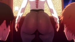 1girls 2boys already_uploaded animated ass ass_clapping ass_focus beeswitchva big_ass big_butt blush bouncing_ass braid chainsaw_man clapping_buttocks clapping_cheeks d-art denji_(chainsaw_man) female fully_clothed giggle giggling hayakawa_aki huge_ass huge_butt imjustthatkinky large_ass large_butt laughing legs long_hair lower_body makima_(chainsaw_man) male music red_hair short_playtime shorter_than_10_seconds shorter_than_30_seconds sound sweatdrop tagme thighs tight_pants twerk twerking video watching
