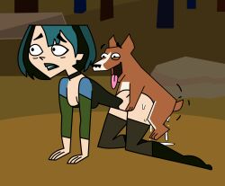 canine clothed cum gwen_(tdi) paztanap04 smaller_male total_drama_island zoophilia