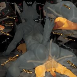 1:1 2023 anal anal_sex anthro ball_size_difference balls balls_deep balls_touching beastars big_balls big_dom_small_sub biped bird_dog bodily_fluids canid canine canis clenched_teeth cum cum_in_ass cum_inside cum_on_balls cum_splatter cutaway domestic_dog dominant drooling duo english_text erection excessive_cum excessive_genital_fluids fur gay gay_sex genital_fluids genitals grey_body grey_fur heart hi_res hunting_dog jack_(beastars) labrador legoshi_(beastars) male male/male mammal penetration penis penis_backwards penis_size_difference questionable_consent rape retriever saliva saliva_string sex size_difference syuro tail teeth text translated wolf yellow_body yellow_fur