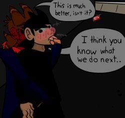 eddsworld fingers_in_mouth groping_crotch hand_in_pants selfcest tord_(eddsworld)