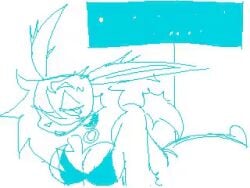 animated anthro blue_and_white blue_lines bouncing_breasts bra breasts clothing digital_media_(artwork) dijon_(guncht) eeveelution female generation_1_pokemon guncht jolteon low_res monochrome nintendo pixel_(artwork) pixel_animation pokemon pokemon_(species) solo underwear