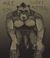 abs animal_humanoid anthro balls biceps big_breasts big_penis breasts canid canid_humanoid canine canine_humanoid canis digital_drawing_(artwork) digital_media_(artwork) domestic_dog dominant english_text erection foreskin fur genitals grey_body grey_fur hi_res huge_cock humanoid humanoid_genitalia humanoid_penis looking_at_viewer male mammal mammal_humanoid muscular muscular_anthro muscular_male nude pecs penis pit_bull selem997 simple_background solo solo_focus text