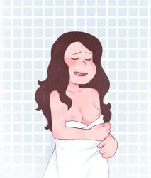 1girl 1girls bathroom breasts closed_eyes dark_hair digital_drawing_(artwork) digital_media_(artwork) female female_only hotfiresu light-skinned_female naked_female nude_female oc original original_character relaxing shower steam uncensored_breasts wet_body wet_hair wet_skin