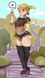 aged_up big_butt blonde_hair bonnie_(pokemon) cumdump eureka_(pokemon) girl gutti pokemon slut slutty_outfit thick_thighs