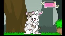 animated anthro be_kon_box cum cum_in_pussy cum_inside disappointed feline from_behind kneeling male/female naughty_rabbit premature_ejaculation rabbit sex tagme vaginal_penetration video