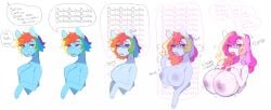 anthro anthrofied areola big_ass big_breasts big_lips bimbo bimbofication bimbophi breasts cleavage english_text equid equine female friendship_is_magic hair heart-shaped_pupils hi_res huge_breasts hyper hyper_breasts lips mammal mole_under_mouth multicolored_hair my_little_pony rainbow_dash_(mlp) rainbow_hair scarfyace solo text thick_lips thick_thighs transformation transformation_sequence wide_hips