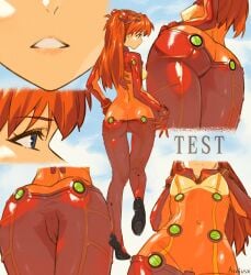 1girls anus artist_name aseiusx ass asuka_langley_sohryu big_ass blue_eyes bodysuit breasts covered_navel highres lips medium_breasts navel neon_genesis_evangelion nipples orange_hair parted_lips pilot_suit plugsuit pussy rebuild_of_evangelion sensual teeth test_plugsuit