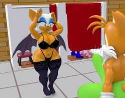 3d 3d_(artwork) 3d_model amy_rose erection erection_under_clothes erection_under_clothing fitting_room hidden_sex jorknee lingerie lingerie_bra lingerie_panties mobian mobian_(species) mobian_bat rouge_the_bat sega sfm shorts sonic_(series) sonic_adventure_2 sonic_the_hedgehog sonic_the_hedgehog_(series) source_filmmaker suspenders tails tails_the_fox