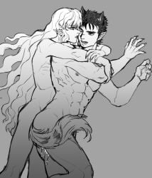 2boys babulon berserk duo feminine gay griffith guts_(berserk) long_hair male male/male male_only nude_male yaoi