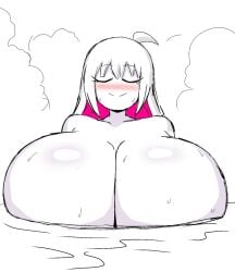 big_breasts breast_expansion breasts breasts_bigger_than_head female female_only friday_night_funkin huge_breasts large_breasts momiji_(artist) nikusa_(sugarratio) nude partially_submerged solo toony