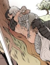 2boys babulon berserk clothed_sex gay griffith guts_(berserk) long_hair_male male male/male male_only male_penetrated male_penetrating_male penetration wholesome yaoihavenreborn