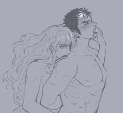 2boys babulon berserk feminine fingers_in_another's_mouth gay griffith guts_(berserk) long_hair male male/male male_only no_visible_genitalia nude_male yaoi