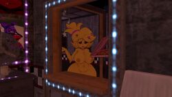 1girls bonfie bonfie_(cryptia) bonnie_(cally3d) bonnie_(fnaf) chica_(cally3d) chica_(fnaf) chiku chiku_(cryptia) completely_nude completely_nude_female cryptiacurves female female_only fexa fexa_(cryptia) five_nights_at_freddy's foxy_(cally3d) foxy_(fnaf) fredina's_nightclub hair_clips hair_up hallway holding_object huge_breasts huge_thighs looking_at_viewer naked naked_female nude nude_female pizza_box pizza_slice poster_(object) security_office solo solo_female standing_at_window tongue_out vrchat yellow_body yellow_hair