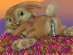 anal_beads anus ass balls blue_eyes candy e._b. hop_(film) illumination_entertainment lagomorph looking_back male_only paws rabbit raised_tail sex_toy tail testicles