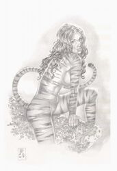 1girls 2007 avengers female_only gene_espy marvel monochrome solo tagme tigra