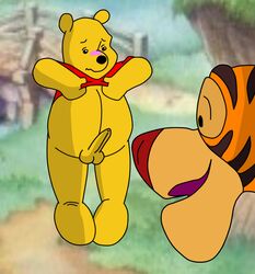 2boys balls barefoot bear blush bottomless disney foreskin gay long_foreskin male male_only penis pooh_bear shirt shirt_lift smooth_skin tagme tigger uncut unknown_artist unretracted_foreskin ursid winnie_the_pooh_(franchise) yaoi