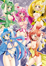 blush clothing cure_beauty cure_happy cure_march cure_peace cure_sunny hino_akane hoshizora_miyuki itachou magical_girl medium_breasts midorikawa_nao precure pretty_cure reika_aoki small_breasts smile_precure torn_clothes yayoi_kise