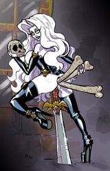 anal anal_insertion bones chaos_comics high_heel_boots lady_death pcononymous skull thigh_boots white_skin