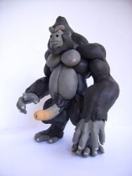 2008 anthro ape arkeorana barefoot black_body black_fur erection feet fur genitals glans gor_(tomcat) gorilla grey_body grey_penis grey_skin haplorhine hi_res humanoid_genitalia humanoid_penis male mammal musclegut muscular muscular_anthro muscular_male nipples nude penis photography_(artwork) pink_glans pink_nipples prehensile_feet primate pubes red_eyes sculpture_(artwork) solo toes traditional_media_(artwork)