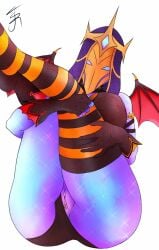 alien_genitalia alien_girl alien_humanoid big_ass big_breasts big_butt finger_fuck halloween halloween_costume mobile_legends mobile_legends:_adventure purple_eyes purple_hair purple_skin vagina vaginal_penetration yve_(mobile_legends)