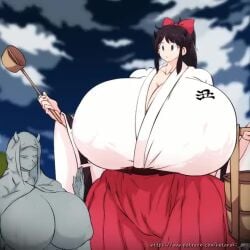 1girls 2d 2d_animation animated big_breasts body_size_growth breast_expansion breast_inflation breasts female female_only giant_breasts giantess gigantic_breasts growth hataraki_ari huge_breasts large_breasts massive_breasts miko mini_giantess tagme ushinomiko_(hataraki_ari) video