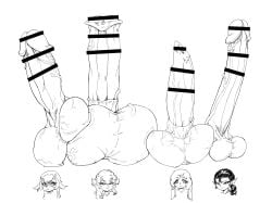 4futas animal_ears animal_genitalia ball_size_difference balls balls_size_difference ballsack bar_censor bearthing big_balls big_balls_with_big_penis big_penis big_testicles black_hair blush blushing breasts censor_bar censored censored_penis disembodied_penis earrings erection eyebrows_visible_through_hair eyelashes_visible_through_hair eyes_visible_through_hair futa futa_only futanari genitals hair_between_eyes hairclip hairclips horizontal_pupils horn horns horsecock huge_balls huge_cock huge_penis huge_testicles humanoid humanoid_penis intersex kemonomimi large_balls large_penis large_testicles line_art lineup long_hair monochrome multiple_futa nude one_eye_closed penis penis_size_chart penis_size_comparison penis_size_difference pointy_chin pointy_ears ponytail sack simple_background tapering_penis testicle_size_difference testicles vein veins veiny veiny_balls veiny_penis veiny_testicles white_background