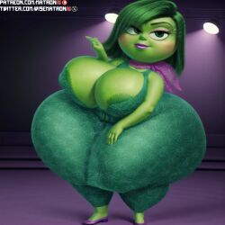 1girls 4k ai_generated bbw big_ass big_breasts big_butt breasts disgust_(inside_out) disney female female_only green_body green_hair green_skin highres hips inside_out inside_out_2 large_breasts massive_thighs matronai_(artist) mature mature_female mature_woman movie obese obese_female overweight overweight_female patreon patreon_username pinup pixar solo solo_female solo_focus ssbbw stable_diffusion thick_thighs thighs twitter_username wide_hips