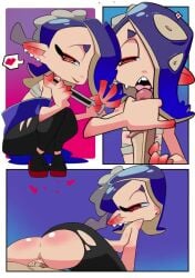 animated chocolatepete0 heart licking_penis licking_tip octoling pants ripped_pants sex sharp_teeth shiver_(splatoon) splatoon splatoon_(series) splatoon_3 tagme tongue tongue_out vanilla-pete video