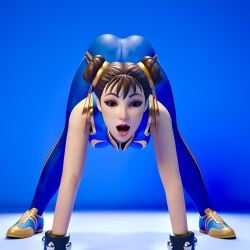 1girls 3d ass ass_up bodysuit bracelet capcom chun-li chun-li_(fortnite) close-up female female_only fortnite fully_clothed leggings open_mouth outdoors running_shoes skin_tight solo street_fighter thick_thighs