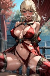 1girls ai_generated blonde_hair final_fantasy_xiv large_breasts lyse_hext pov tomatokun