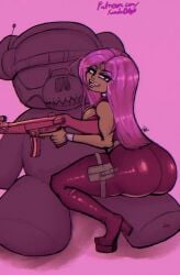 black_girl call_of_duty fat_ass female_only mp5 nicki_minaj rose_dax rosededax teddy_bear tight_pants