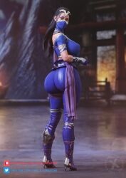 1girls 3d absurd_res absurdres ass big_ass big_breasts breasts bubble_butt female female_focus female_only full_body fully_clothed high_heels kitana kitana_(new_era) large_ass large_breasts light-skinned_female light_skin mortal_kombat mortal_kombat_1_(2023) nails_painted netherrealm_studios patreon_username princess royalty solo standing the_x_creator thick_thighs twitter_username voluptuous voluptuous_female wide_hips